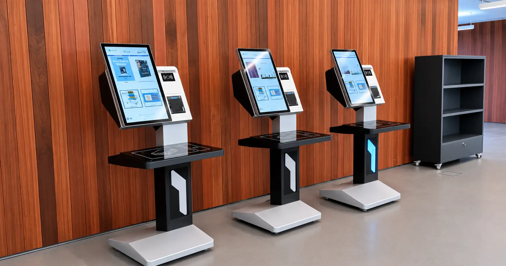Terminal de autopréstamo RFID en biblioteca — Serdoc